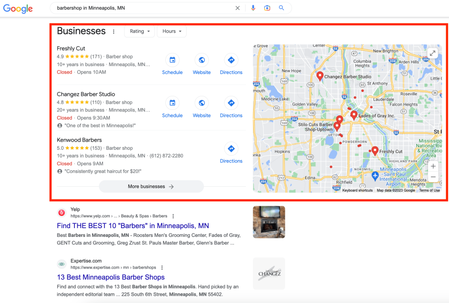 Google-Local-Pack Google Local Map Pack